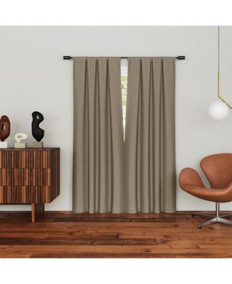 Parsons Herringbone Magnetic Closure 100% Blackout Rod Pocket Curtain Panel Pair