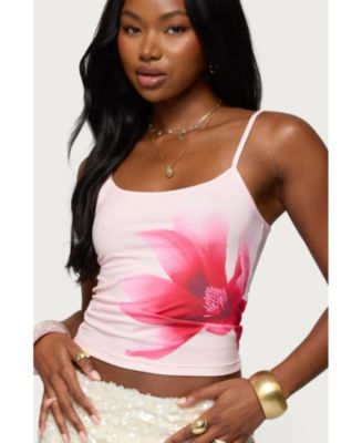 Edikted Women's Ashe Flower Tank Top - Macy's