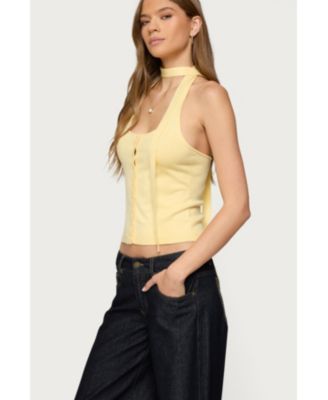 Womens Two Piece Knit Halter Top