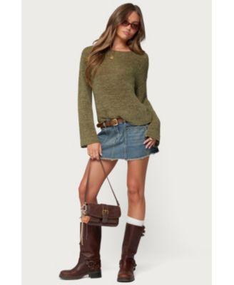 Women's Keiko Studded Denim Mini Skirt