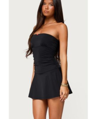 Womens Evonna Strapless Flared Romper