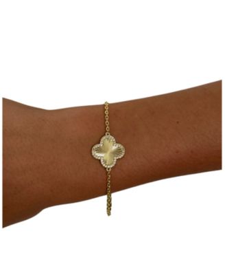 Single Flower Station with CZ Surround on Cable Chain