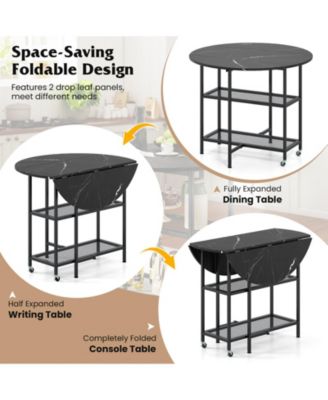 Round Outdoor Dining Table for 4 People 36 inch Acacia Wood Patio Table for Yard