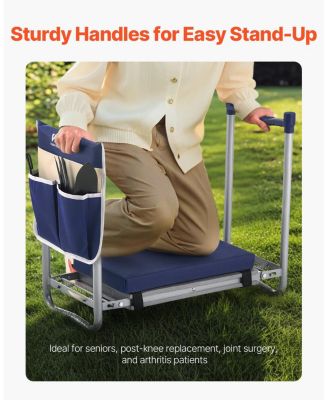 Garden Kneeler with 11" EVA Pad, 2-in-1 Folding Heavy Duty Kneeling Stool