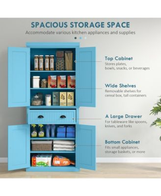 Spacious Kitchen Storage Cabinet with Doors and Shelves for Pantry and Dining Area
