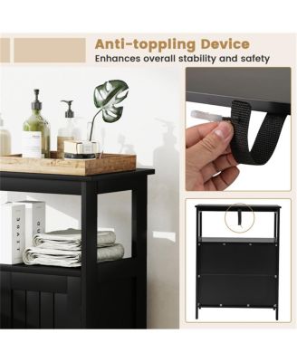 23.5&amp;#x22; MDF &amp; Engineered Wood Moisture-Resistant Surface, Shelves &amp; Compact Design Freestanding Bathroom Floor Cabinet