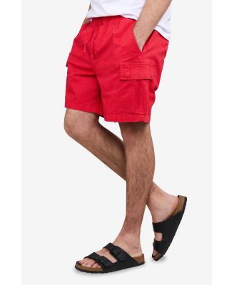 Men's 6 Inches Elastic Pull On Waistband Twill Cargo Shorts