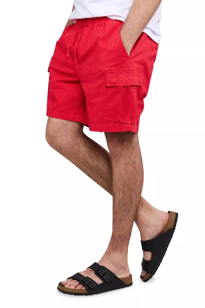 Men's 6 Inches Elastic Pull On Waistband Twill Cargo Shorts - thumbnail 3