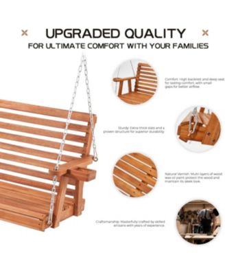 Upgraded 2-3 Person Wooden Porch Swing