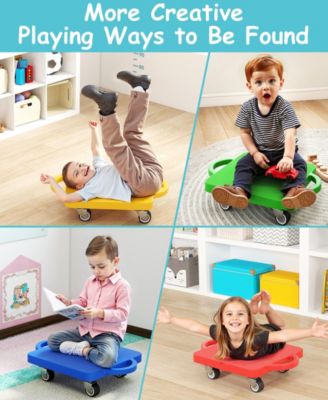 4/6-Piece Kids Sitting Scooter Set with Handles and Non-marring Universal Casters