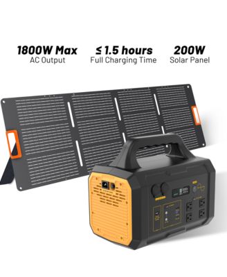 1800W Solar Generator – Fast-Charging LFP Power Station with 200W Foldable Solar Panel