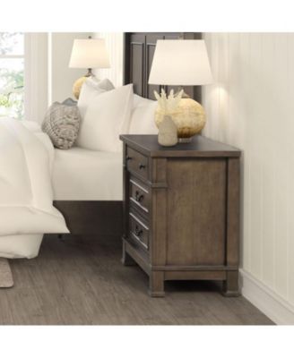 CASAINC Wood Nightstand with USB Storage Cabinet