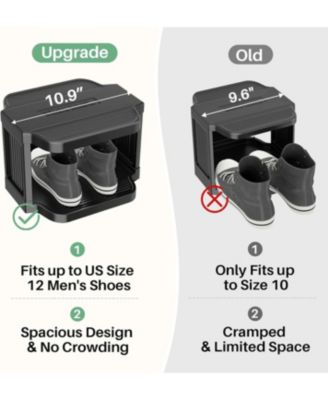 Vertical Shoe Rack: 8 Tiers Stackable Shoe Rack for Closet DIY Free Standing Shoe Organizer Small Shoe Shelf for Small Spaces and Narrow Spaces Plastic
