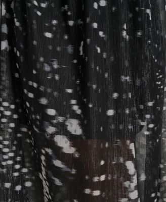 Women's Crinkle Detail Fit and Flare Midi Dress