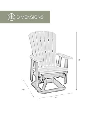 Fan Back Swivel Glider in Brazilian Walnut on a Black Base