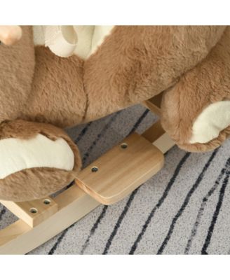 Baby Rocking Horse, Plush Animal Rocker w/ Realistic Sound, Pedals