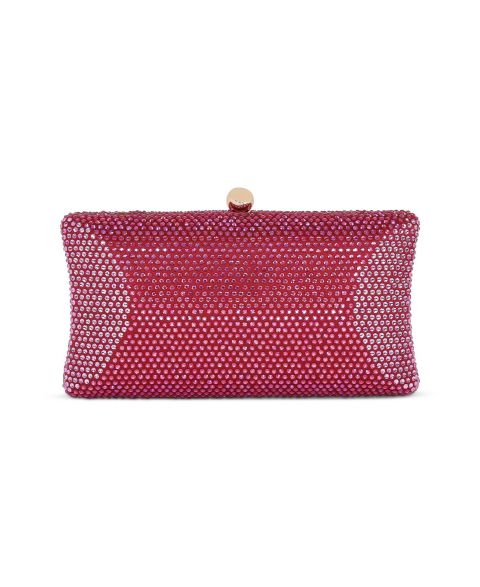 Женские клатчи Jewel Badgley Mischka Nia Crystal Baquette Minaudiere, цвет: Бордовый