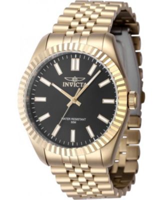 Men's 47488 Specialty Quartz 3 Hand Black Dial Watch