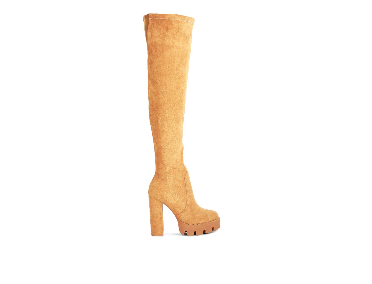 Женские ботинки London Rag Maple faux suede Over the Knee, цвет: Бежевый / Хаки — фото 7