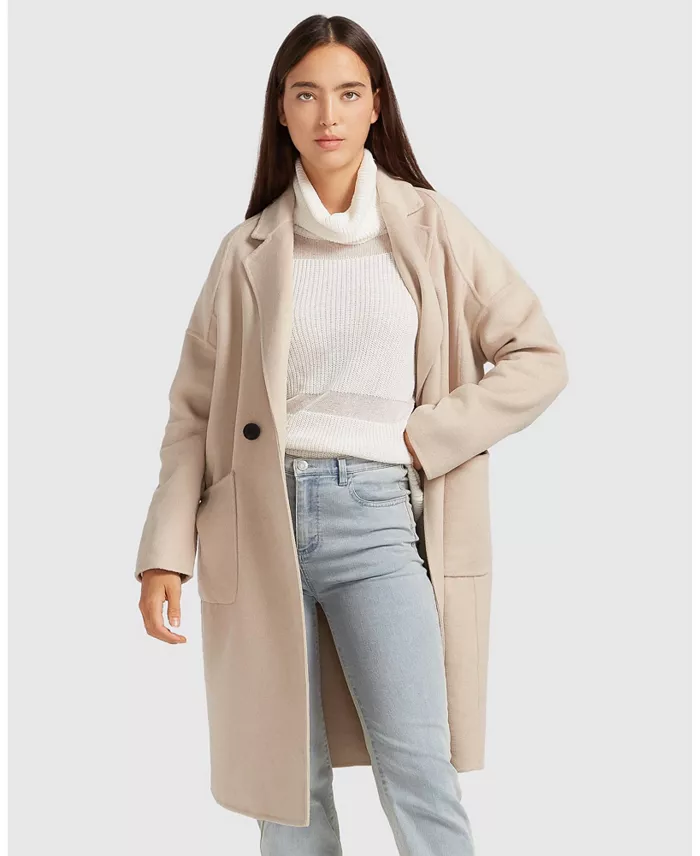Women's Publisher Double Breasted Wool Blend Coat - thumbnail 6