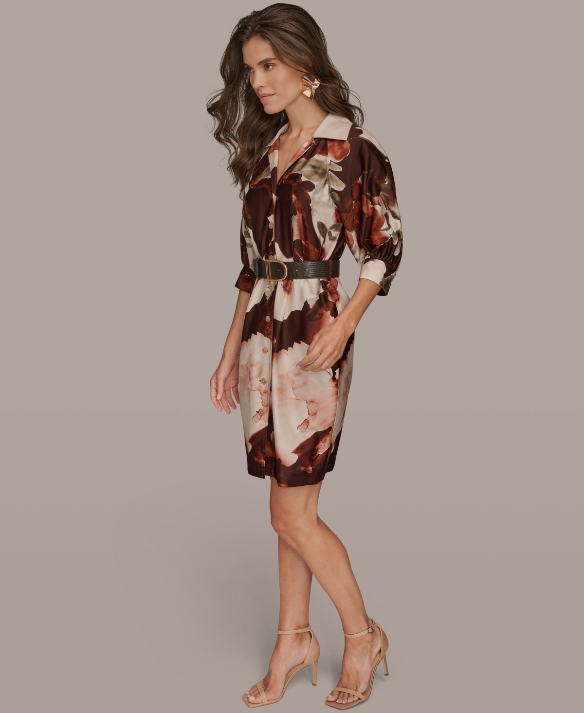 Donna Karan New York Women's Floral Belted Dress
