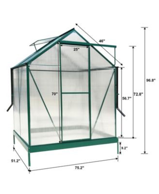 Premium Aluminum Greenhouse, Polycarbonate Panels, Sliding Door