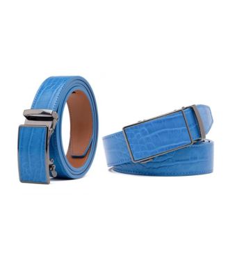Men's Genuine Leather Crocodile Design Dress Belt with Automatic Buckle