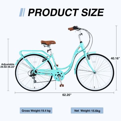 Streamdale 7 Speed, Steel Frame, Multiple Colors 24 Inch Ladies Bicycle