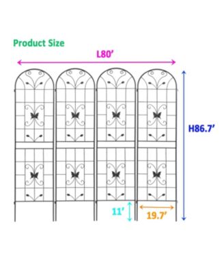 Extendable Garden Trellises 80" Tall, Rust-Resistant, Supports Vines & Climbing Plants
