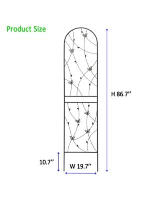 2-Pack Metal Garden Trellis 86.7" Black