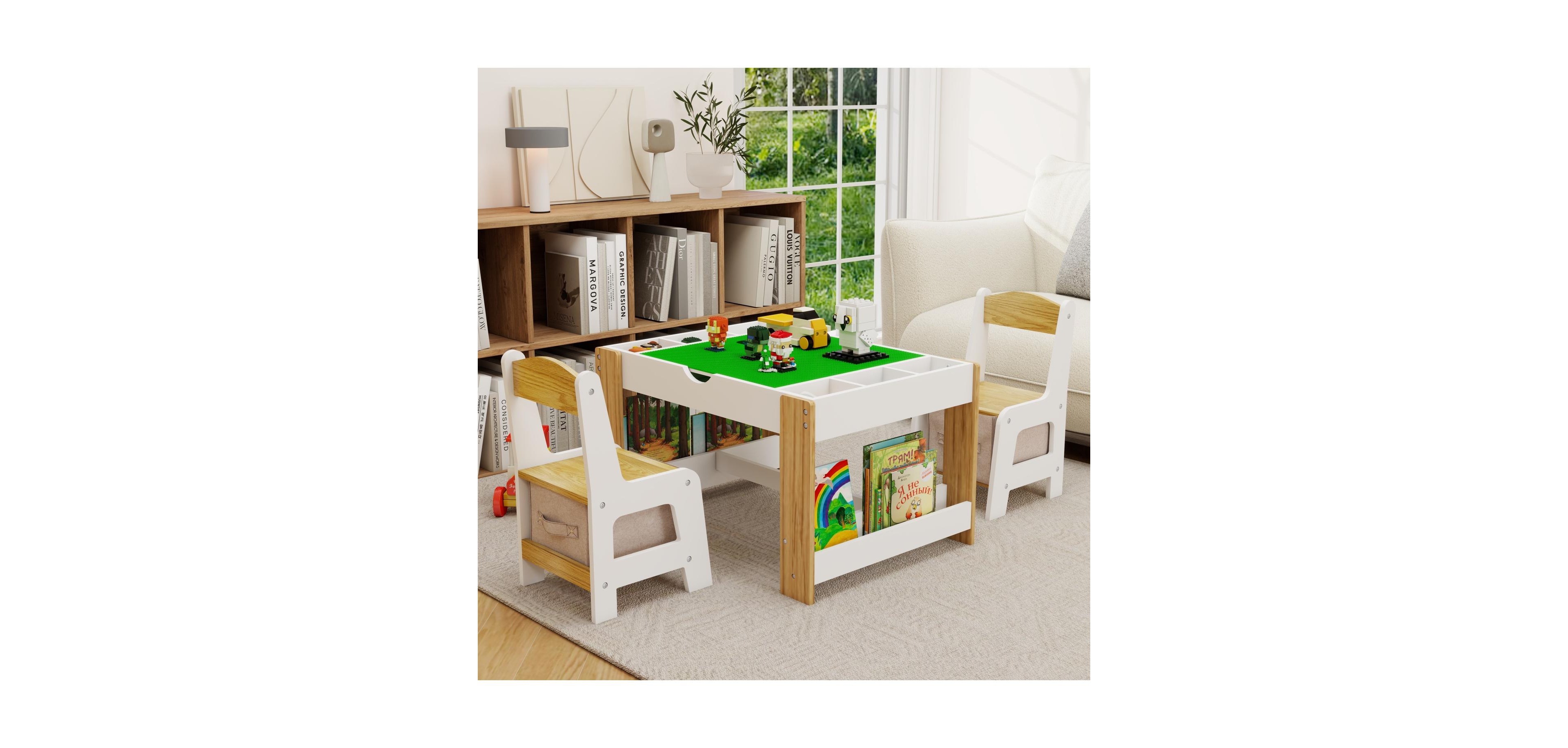 Streamdale Furniture 2-in-1 Play Table with Storage, Lego Compatible