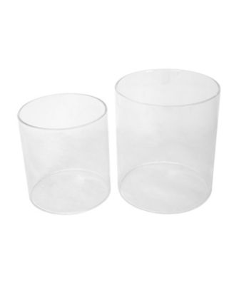 Industrial Decorative Lantern Columns with Candles Set of 2