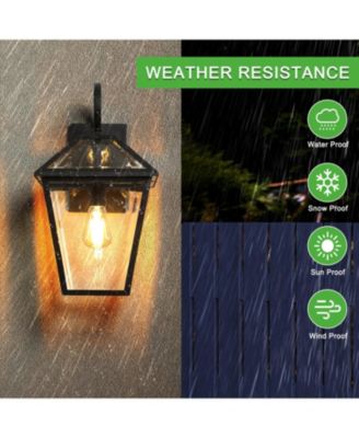 Outdoor Wall Lanterns with Clear Glass Panels 2-Pack