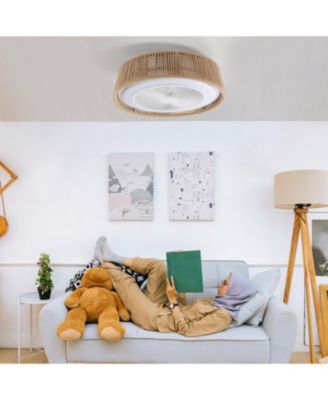 Bohemian style LED Dimmable Ceiling Light With Built-In Fan - Remote Control