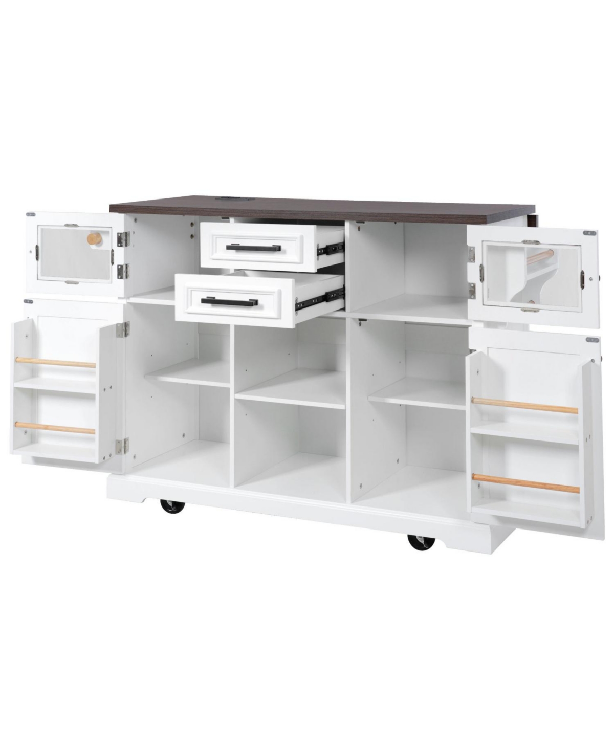 Streamdale Furniture Kitchen Island with Drop Leaf & Power Outlet