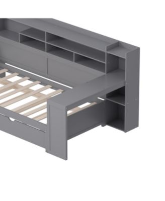 Twin Daybed with Trundle Desk & Shelves