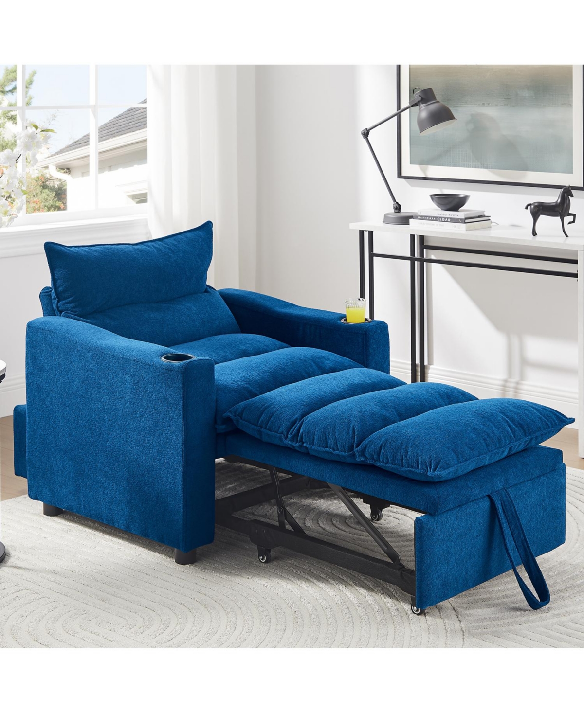 Streamdale Furniture Convertible Sofa Chair Bed - Blue