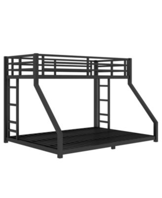Metal Twin XL/Queen Bunk Bed Noise Reduced Black