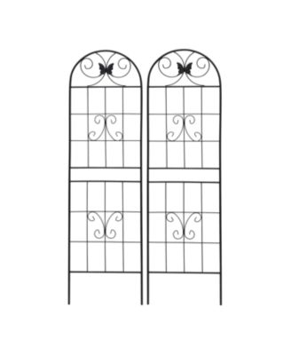 2 Pack Metal Garden Trellis 71" Rustproof Black