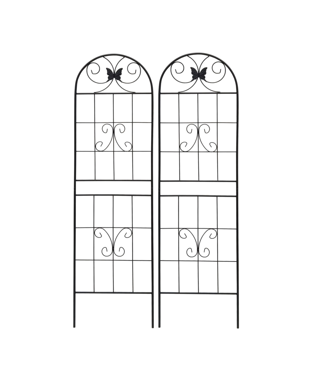Streamdale Furniture 2 Pack Metal Garden Trellis 71" Rustproof Black