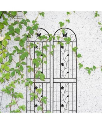Furniture 2 Pack Metal Garden Trellis 86.7" Black