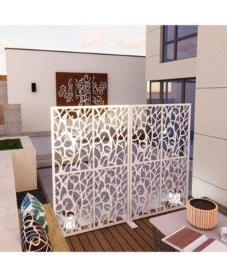 White Bird Metal Privacy Screen 3.8x6ft