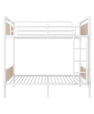 Twin XL Over Twin XL Metal Bunk Bed White