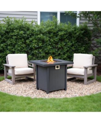 28-inch Iron Square Propane Fire Pit Table