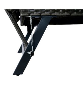 Wicker Foldable Patio Bench with Cushion