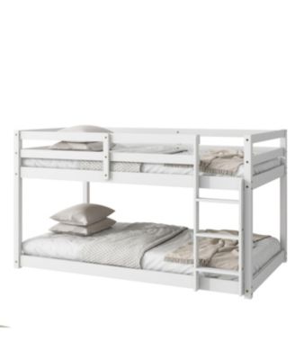 Solid Wood Twin Bunk Bed - White