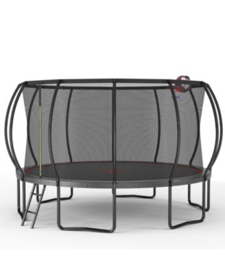 14FT trampoline Pumpkin- Black Red- fframe height 90cm