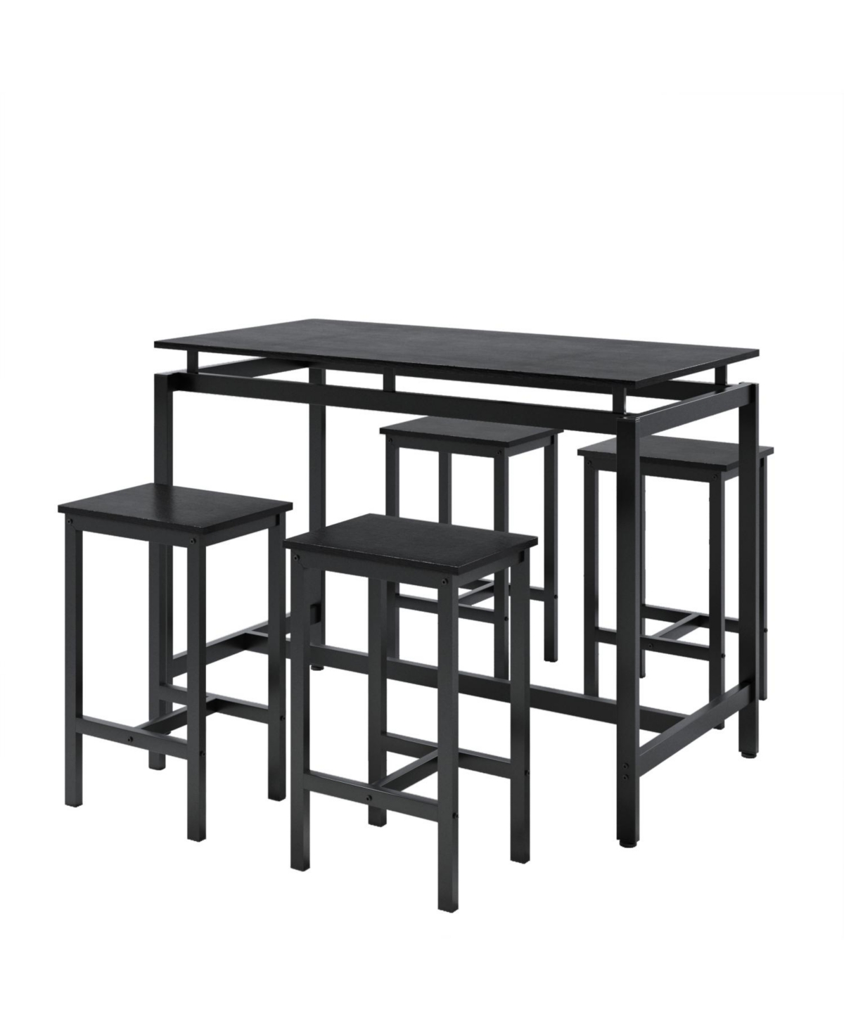 Streamdale Furniture Black Bar Table Set with 4 Stools