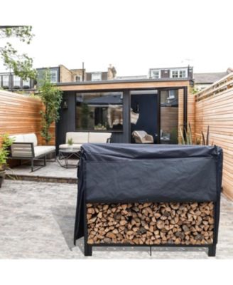 4ft Heavy Duty Firewood Rack - Matte Black