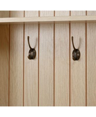 Streamdale Farmhouse Hall Tree Bench, 59" Wide, 8 Hooks, 3 Drawers, Dark Walnut